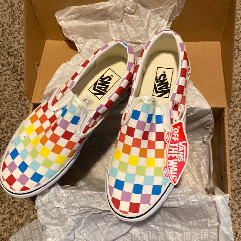 Rainbow vans slip ons BNIB
